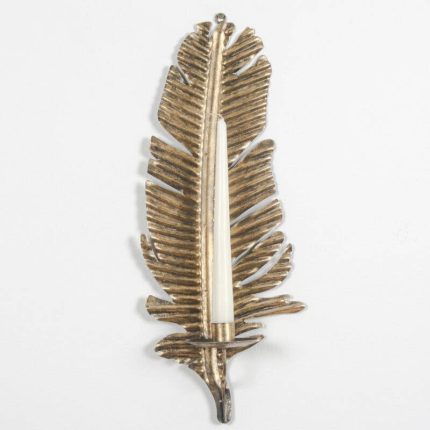 Gold Palm Frond Wall Sconce – Taper Candle Holder