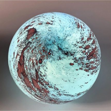 Blue/Brown planet lamp - H28 × Ø29 cm