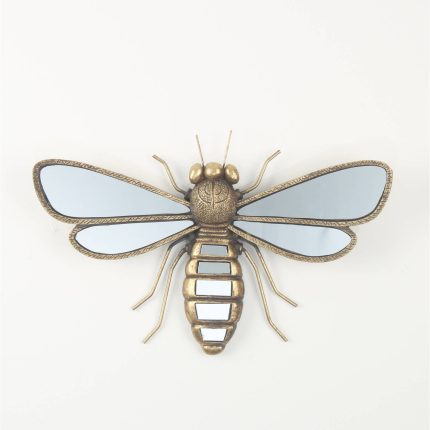 Golden Bee Wall Art with Mirrored Accents