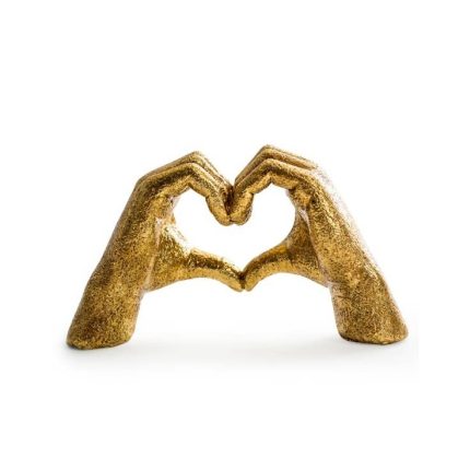 Antique Gold Heart Hands Ornament