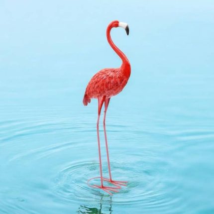 150cm Pink Metal Flamingo
